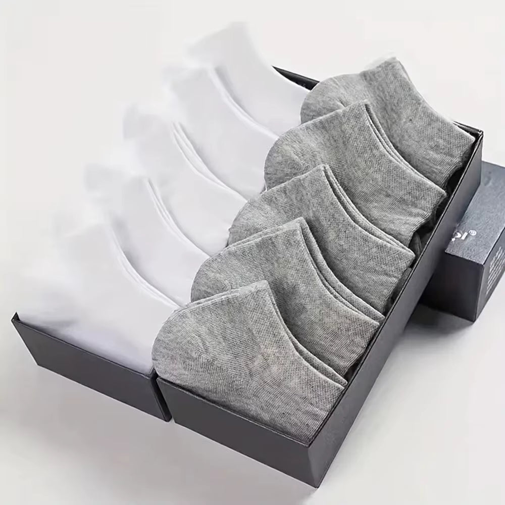 10/20/40 Pairs Men'S Boat Socks Business Sport Sweat Absorption Mature Summer Autumn Solid Color Versatile Ankle Socks