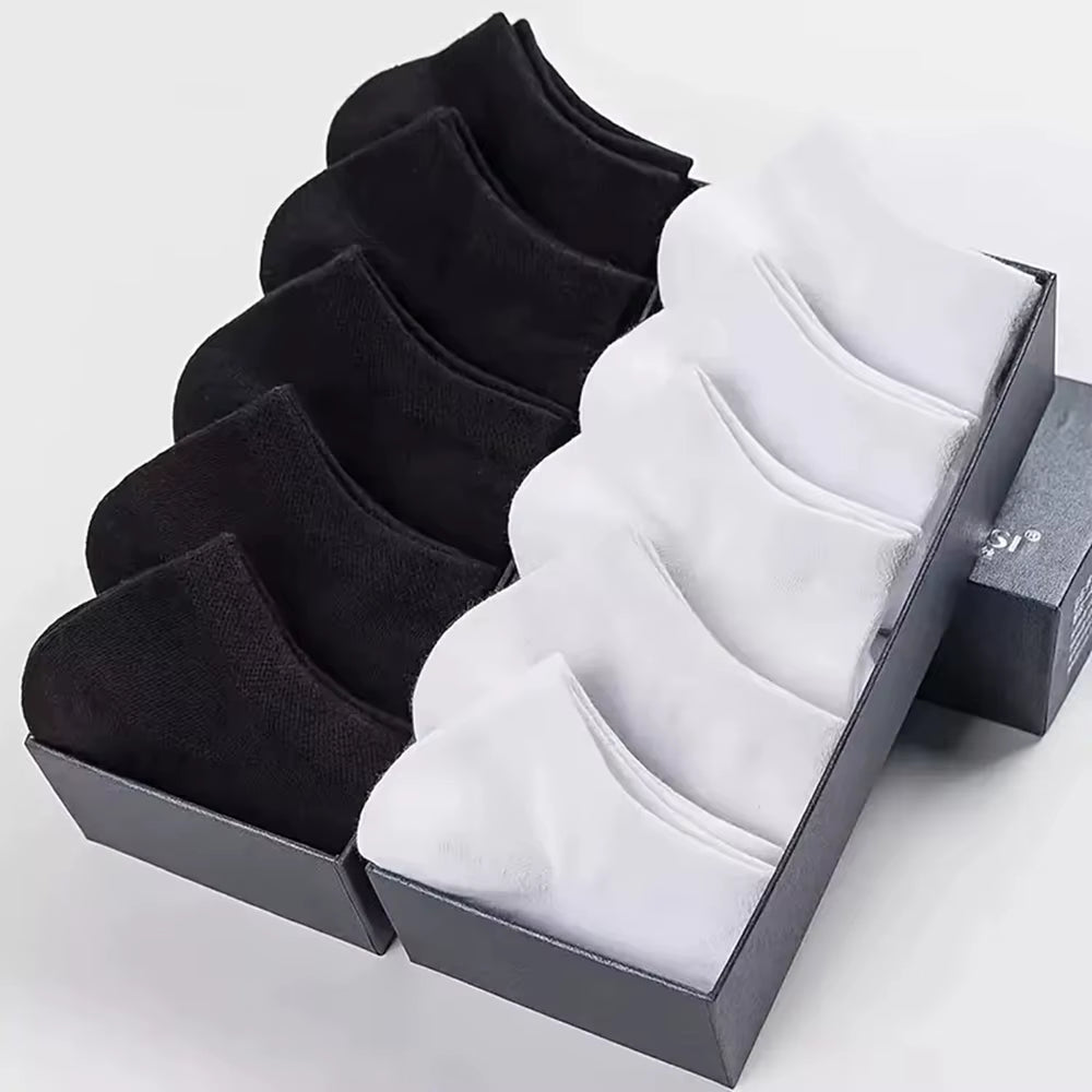 10/20/40 Pairs Men'S Boat Socks Business Sport Sweat Absorption Mature Summer Autumn Solid Color Versatile Ankle Socks